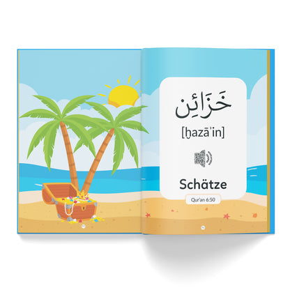 Ich lerne das arabische Alphabet anhand von Buchstabenlauten und Wörtern aus dem Qur’an